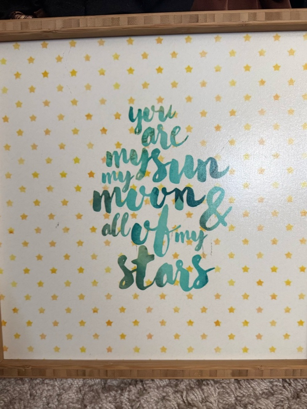 You Are My Sun Moon & Stars Wall Art - Teal and Gold